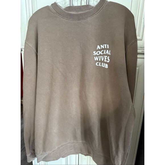 Anti Social Social Club Unisex Crew Neck Long Sleeve Graphic Sweatshirt Brown XL - Picture 5 of 6